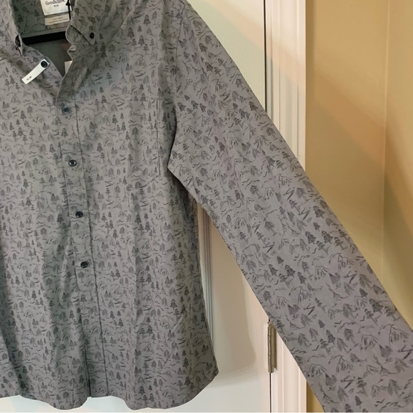 NWT Goodfellow & Co Men’s Long Sleeve Button-Down Grey Shirt, size L Slim Fit - Picture 4 of 9